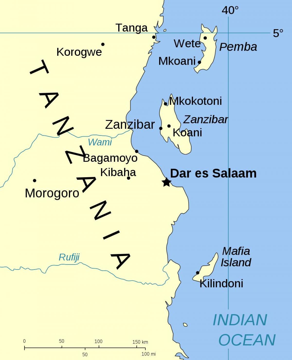 Tanzanya Adaları haritası