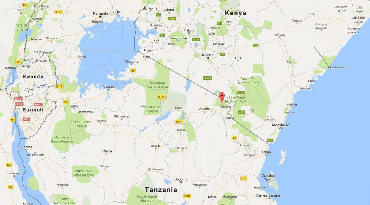 dünya haritası üzerinde Tanzanya konumu 