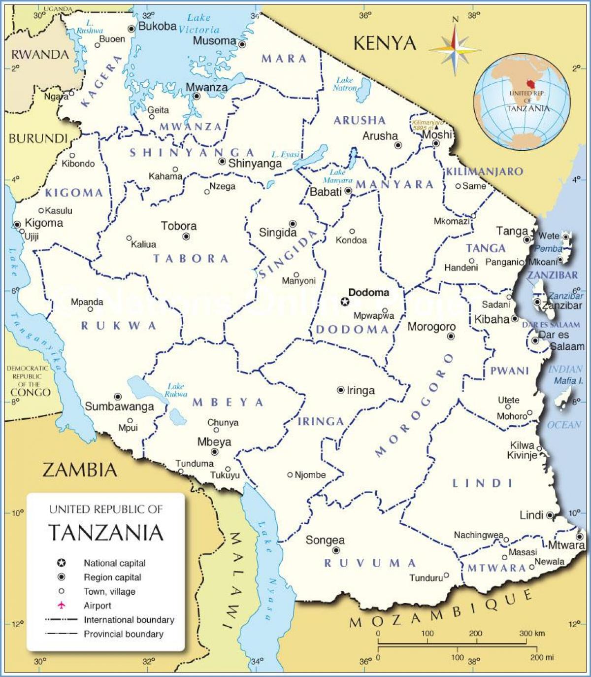 İlçe ile Tanzanya göster 