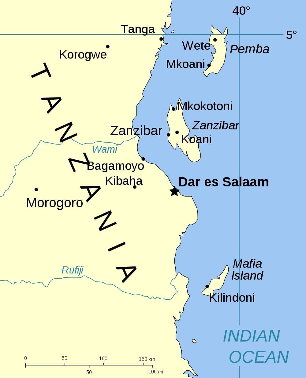 Tanzanya Adaları haritası