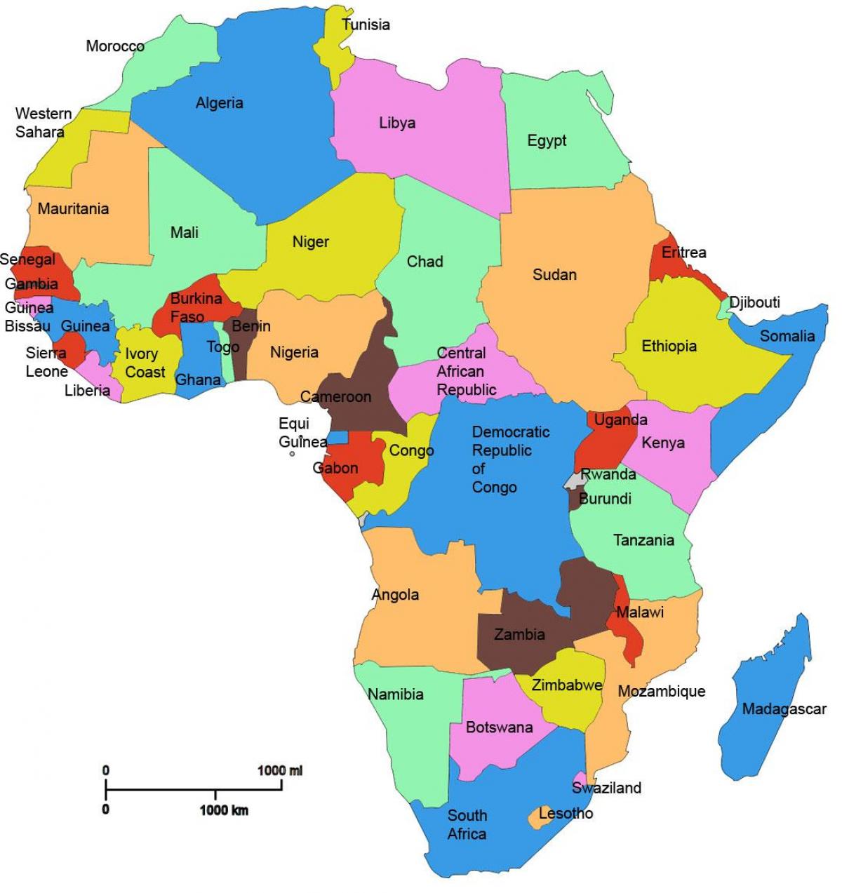 Afrika haritası Tanzanya gösteriliyor 
