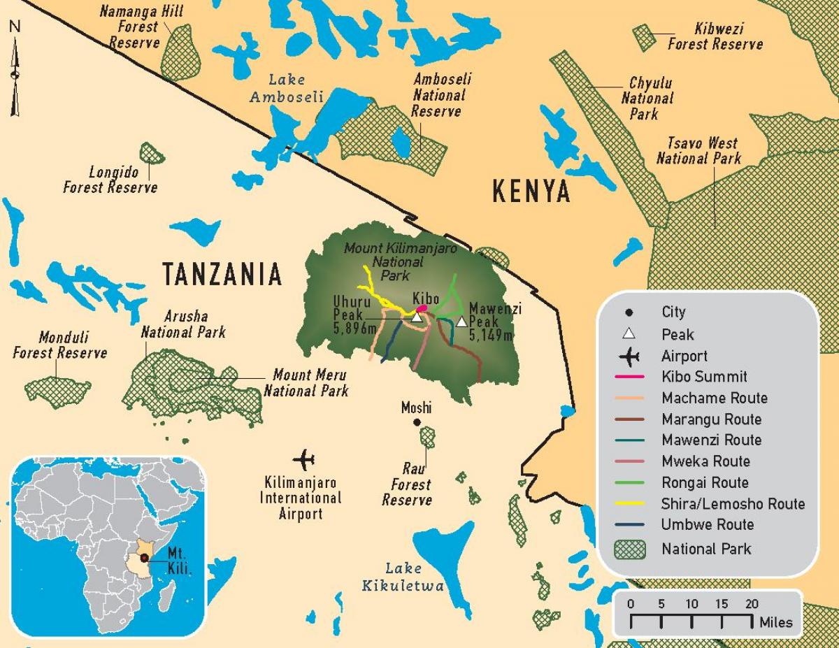 Tanzanya kilimanjaro haritası 