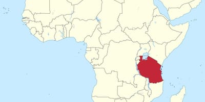 Afrika haritası üzerinde Tanzanya 