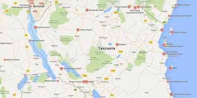 Tanzanya haritası havaalanları 