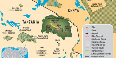 Tanzanya kilimanjaro haritası 