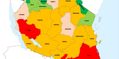 Tanzanya nüfus yoğunluğu haritası