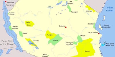 Tanzanya ulusal parklar ve oyun rezervleri haritası 